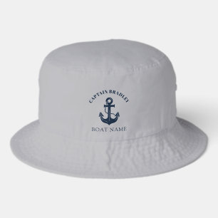 Modern Vessel Name & Captain Name Anchor Bucket Hat