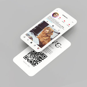Modern VET Veterinary Veterinarian Instagram White Business Card