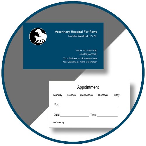 Modern Veterinarian Appointment Business Cards