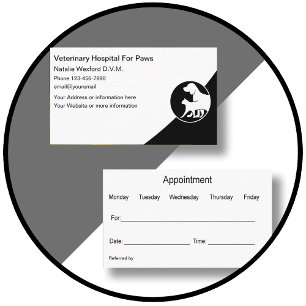 Modern Veterinarian Appointment Reminder Business Card