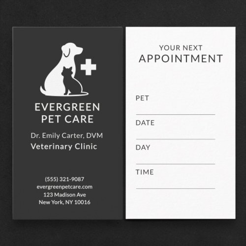 Modern Veterinarian Vet Pet Appointment Reminder Card