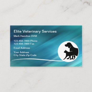 Modern Veterinary Services Business Cards by Luckyturtle at Zazzle