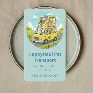 Modern Veterinary Transport Service Pet Chauffeur Business Card