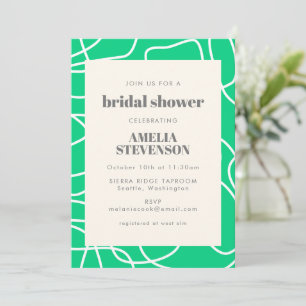 Modern Vibrant Abstract Green Unique Bridal Shower Invitation