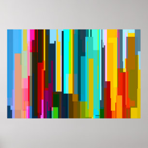 Modern, Vibrant and Colorful Abstract Geometry Poster
