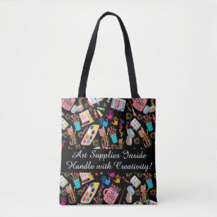 modern vibrant art lover personalized tote bag