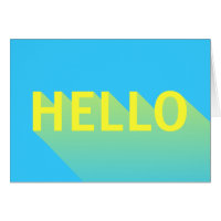 Modern Vibrant Blue and Yellow Hello Typography Card