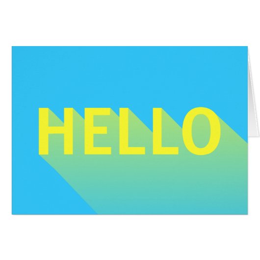 Modern Vibrant Blue and Yellow Hello Typography Cards (Front Horizontal)