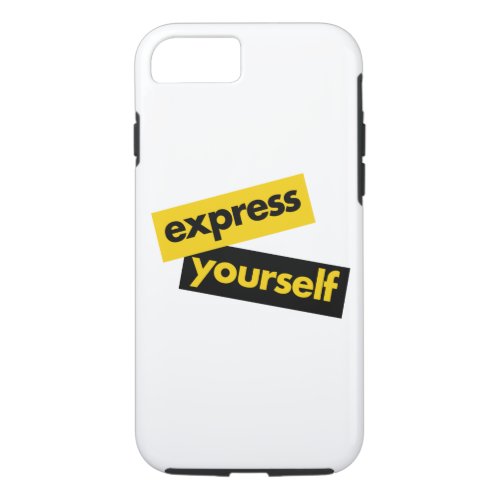 Modern vibrant bold graphic of Express Yourself iPhone 87 Case