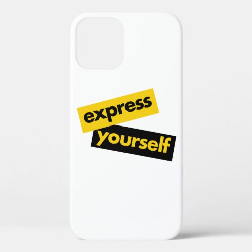 Modern vibrant bold graphic of Express Yourself iPhone 12 Case