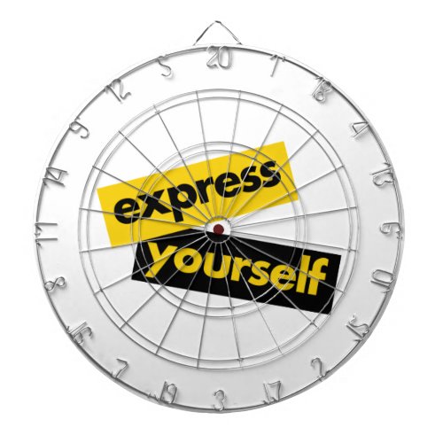 Modern vibrant bold graphic of Express Yourself Dart Board