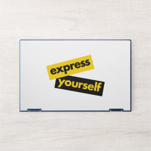 Modern, vibrant, bold graphic of Express Yourself HP Laptop Skin