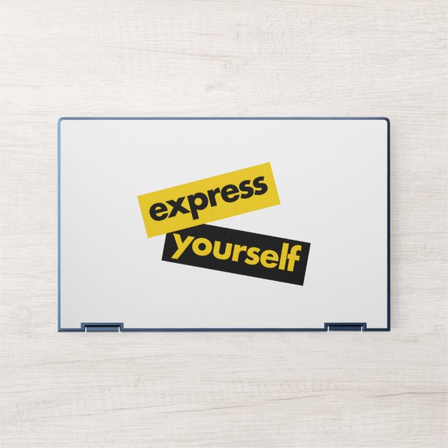 Modern, vibrant, bold graphic of Express Yourself HP Laptop Skin (Front)