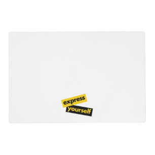 Modern, vibrant, bold graphic of Express Yourself Placemat