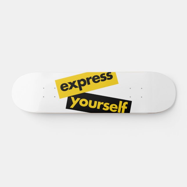 Modern, vibrant, bold graphic of Express Yourself Skateboard (Horz)