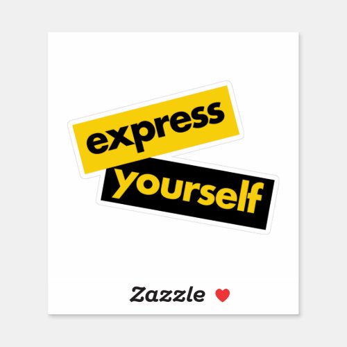 Modern vibrant bold graphic of Express Yourself Sticker