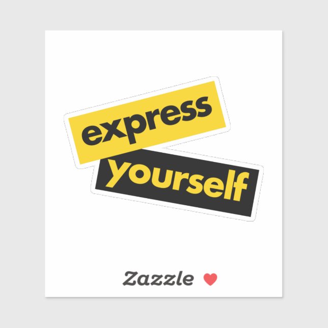 Modern, vibrant, bold graphic of Express Yourself Sticker (Sheet)