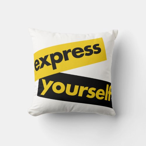Modern vibrant bold graphic of Express Yourself Throw Pillow