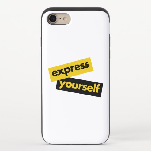 Modern vibrant bold graphic of Express Yourself iPhone 87 Slider Case