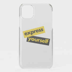 Modern, vibrant, bold graphic of Express Yourself iPhone 11 Case
