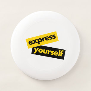 Modern, vibrant, bold graphic of Express Yourself Wham-O Frisbee