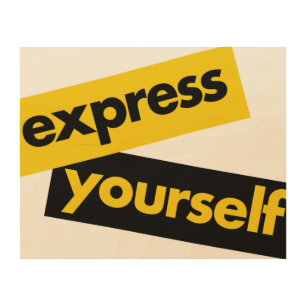 Modern, vibrant, bold graphic of Express Yourself Wood Wall Art