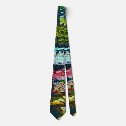 Modern vibrant contemporary colourful abstract art neck tie