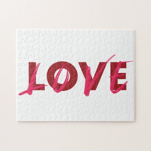 Modern vibrant cool trendy design of Love Jigsaw Puzzle