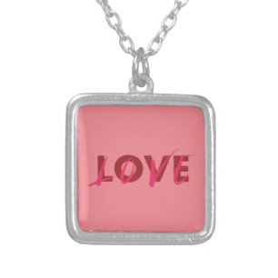 Modern, vibrant, cool, trendy design of Love Silver Plated Necklace