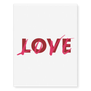 Modern, vibrant, cool, trendy design of Love Temporary Tattoos