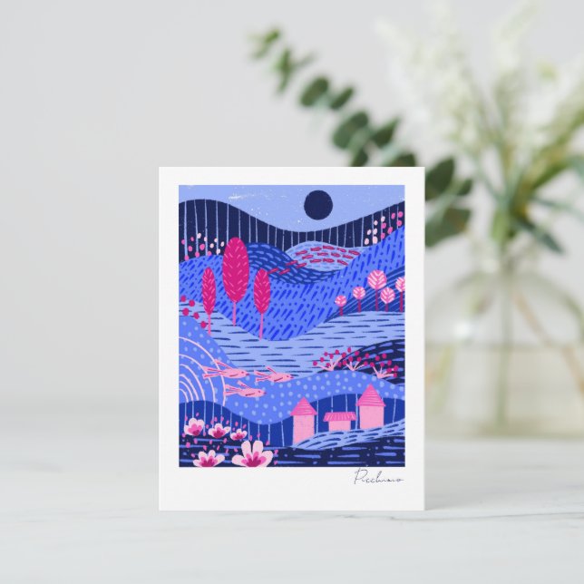 Modern Vibrant Dreamscape Notecard (Standing Front)