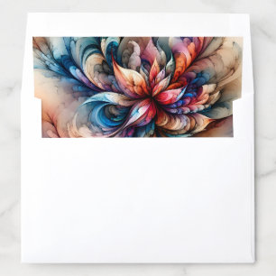 Modern Vibrant Floral Swirl Fractal  Envelope Liner