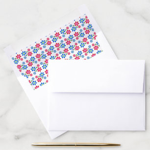 Modern Vibrant Flower Power Wedding Pattern, Envelope Liner