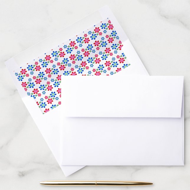 Modern Vibrant Flower Power Wedding Pattern,  Envelope Liner (Desk)