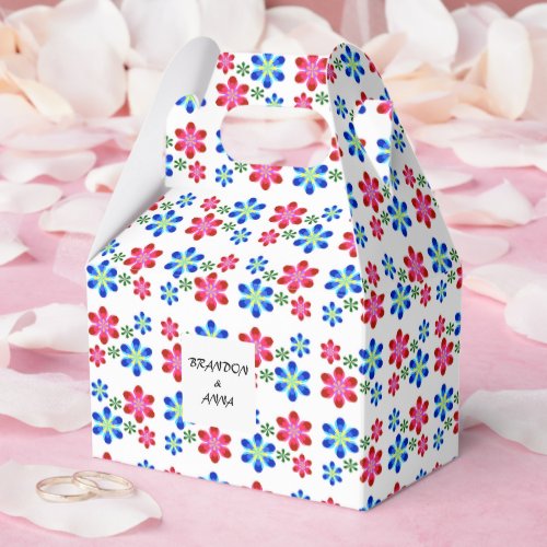 Modern Vibrant Flower Power Wedding Pattern, Favor Boxes