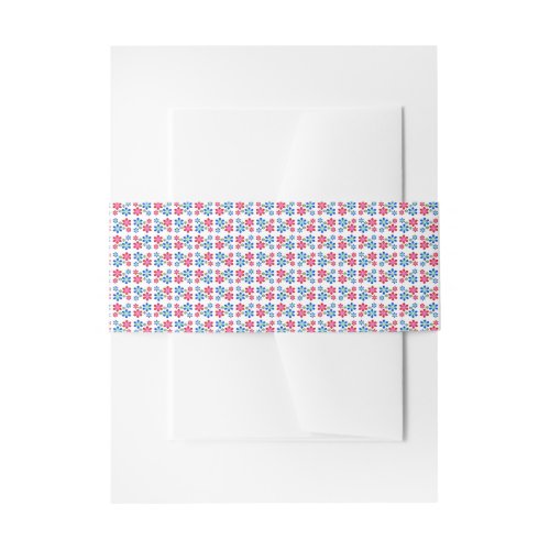 Modern Vibrant Flower Power Wedding Pattern, Invitation Belly Band