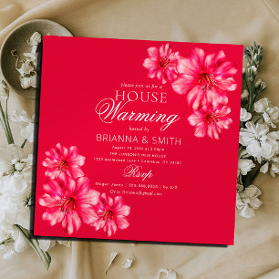 Modern Vibrant Flowers Housewarming Invitation