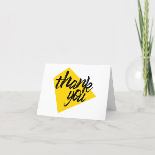 Modern, vibrant handwriting typography and design letterpress thank you card