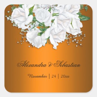 Modern Vibrant Orange and White Roses Wedding