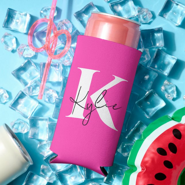Modern Vibrant Personalized Monogram Name -  Seltzer Can Cooler (In Situ Summer)
