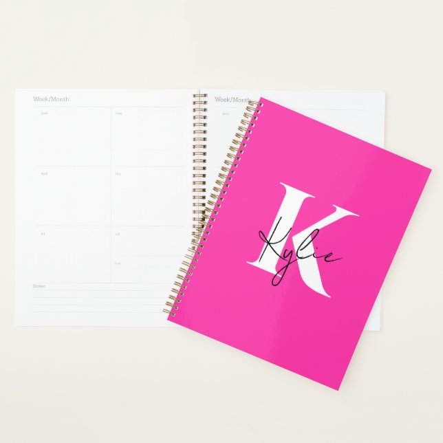 Modern Vibrant Personalized Name Monogram -  Planner (Display)