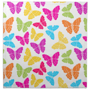 Modern Vibrant Rainbow Butterfly Cute Pattern Cloth Napkin