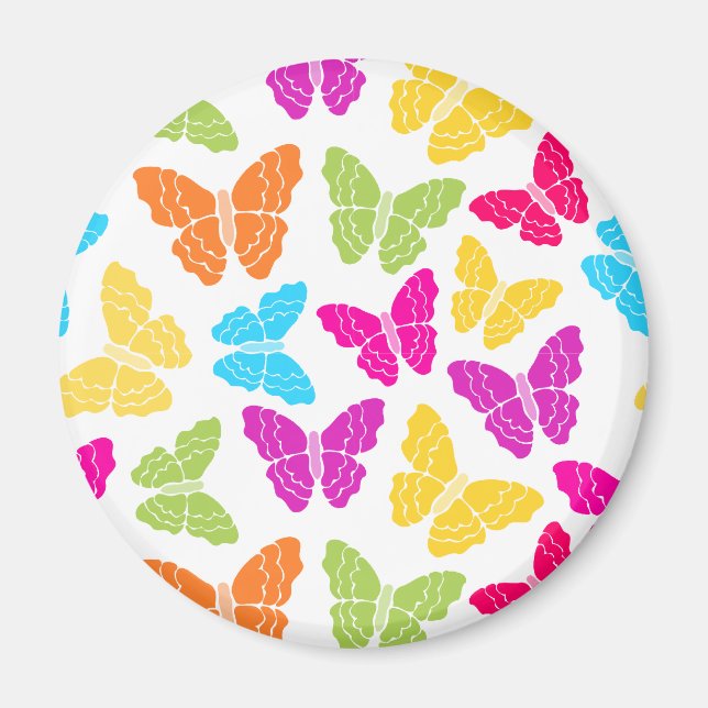 Modern Vibrant Rainbow Butterfly Cute Pattern  Magnet (Front)