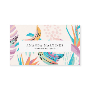 Modern Vibrant Tropical Motif Social Media Business Card