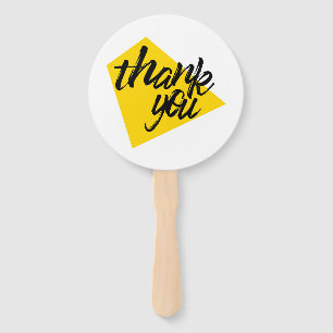 Modern, vibrant typography design of Thank You Hand Fan