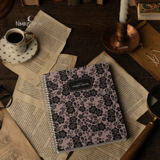 Modern Victorian Black Lace Blush Pink Journal