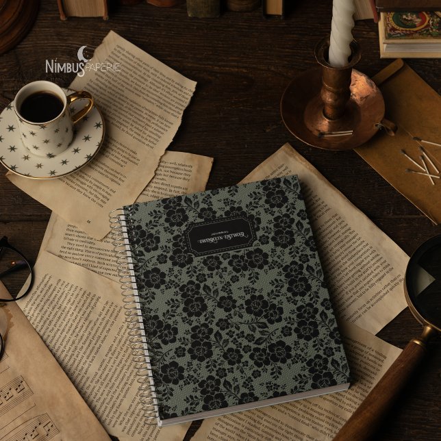 Modern Victorian Black Lace Sage Green Journal (Creator Uploaded)
