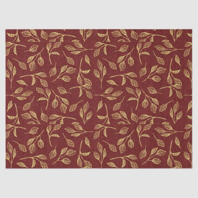 Modern Victorian Christmas Tree Gold Burgundy Pink Tissue Paper (Front)