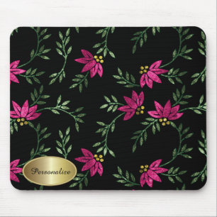 Modern Victorian Floral Personalize Mouse Pad