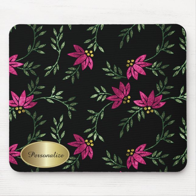 Modern Victorian Floral | Personalize Mouse Pad (Front)